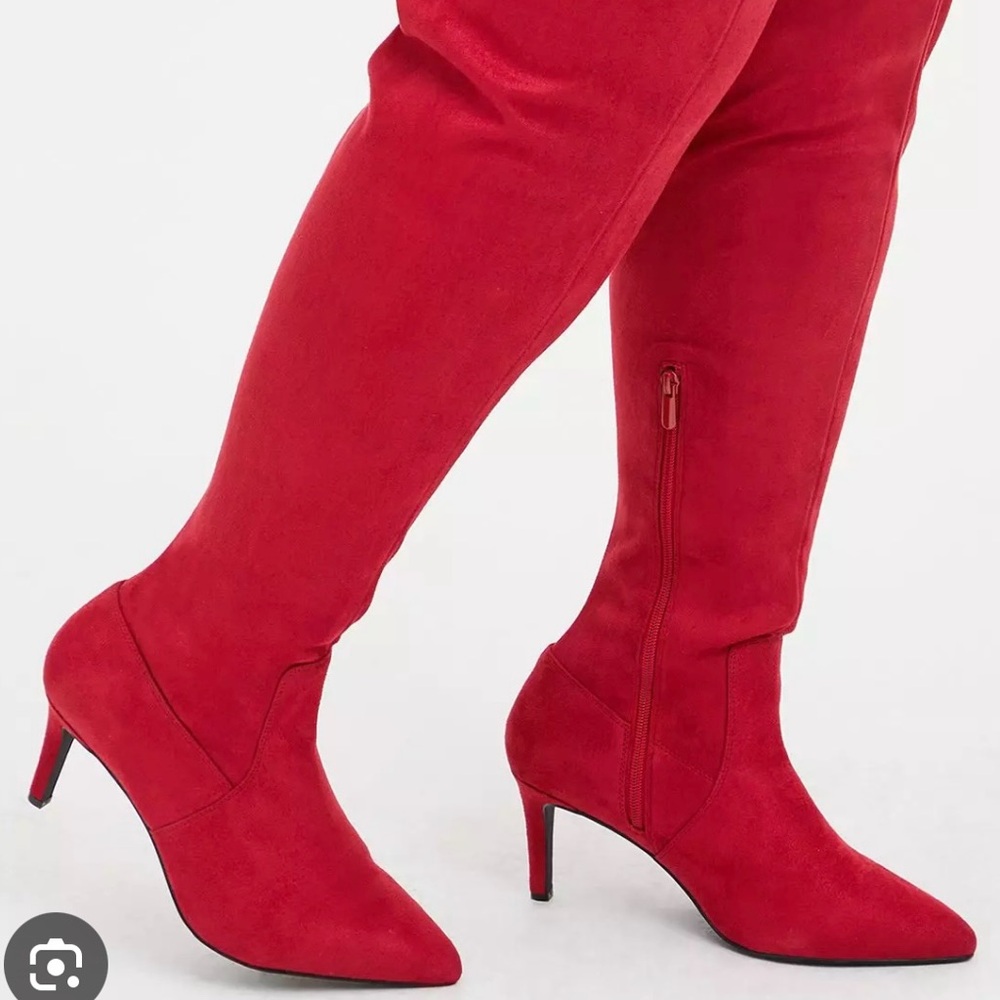 Torrid Red Knee High Heel Boots 10W NWT